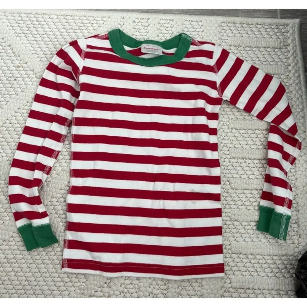 Hanna Andersson Christmas Striped PJs Kids Size 6-7